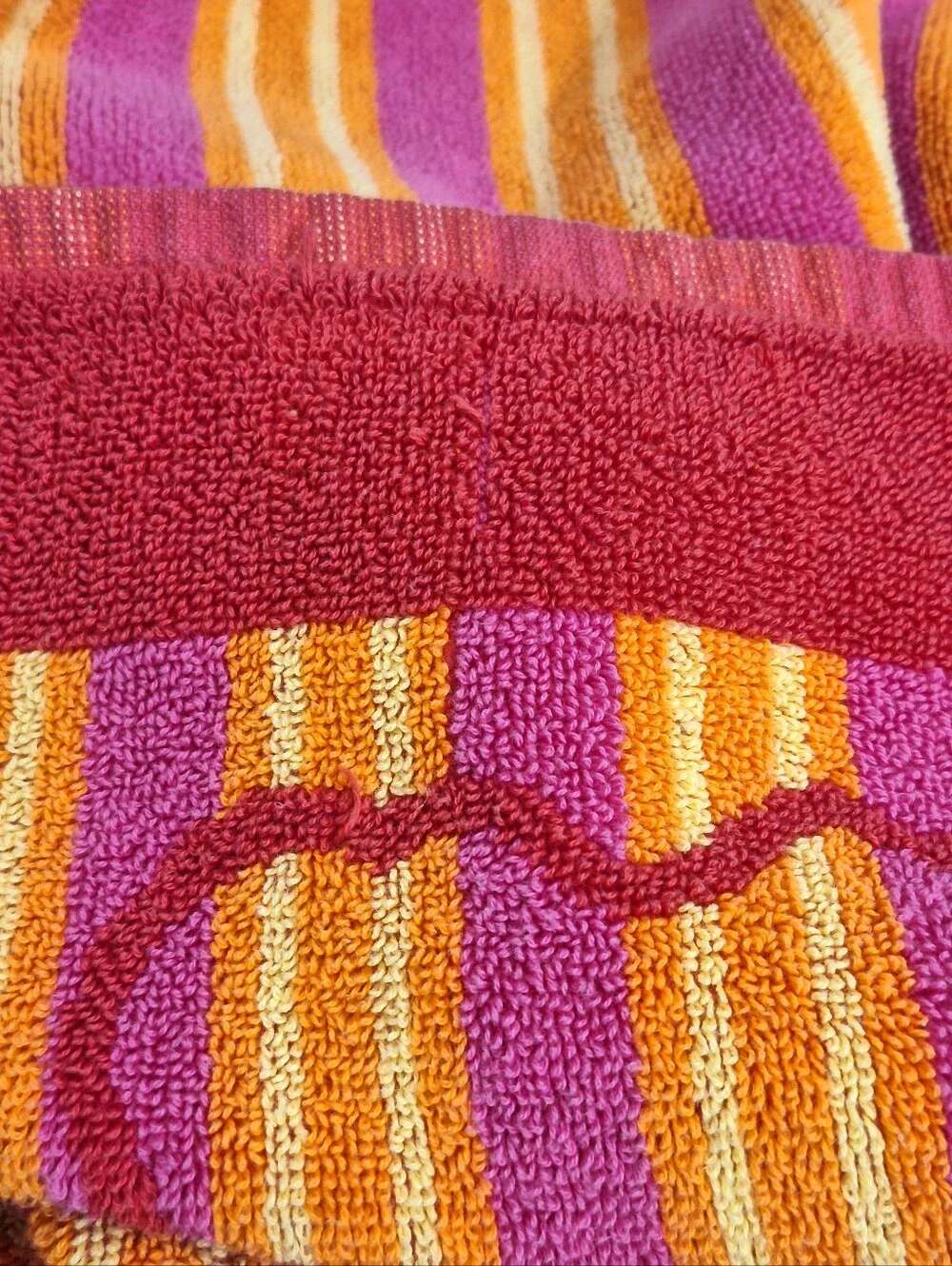 Vtg 90s Palm Cove Lobster Beach Towel Red Orange Pink Ocean 57x30 Inch Retro